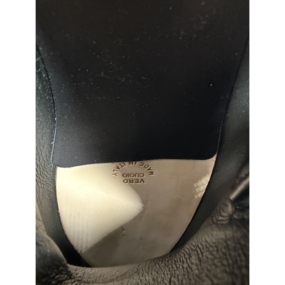 Roberto Cavalli Women 38.5 Black Leather Loafers Gold Logo Made in Italy - Picture 13 of 13
